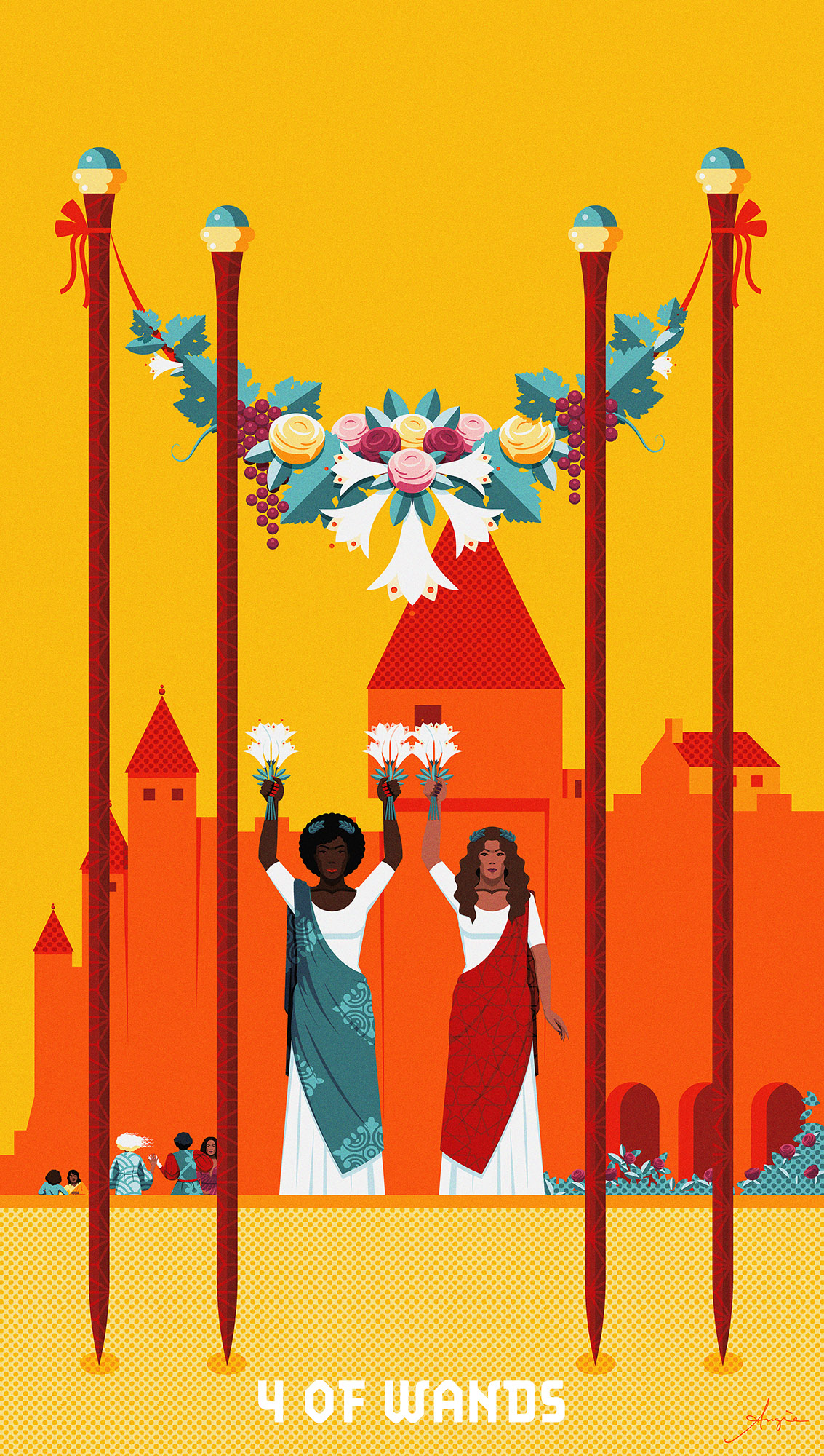 Tarot Deck: 4 of Wands