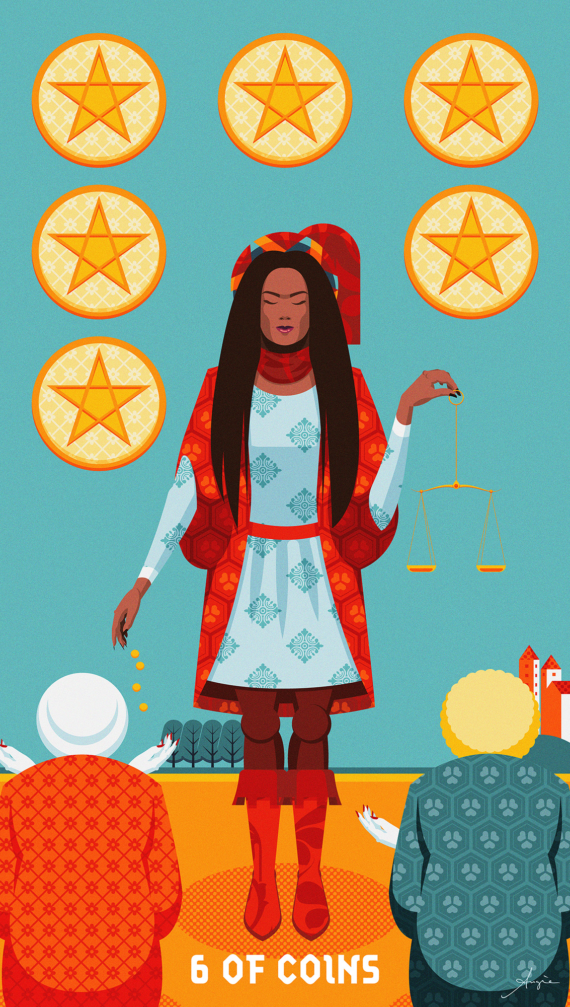 Tarot Deck: 6 of Coins