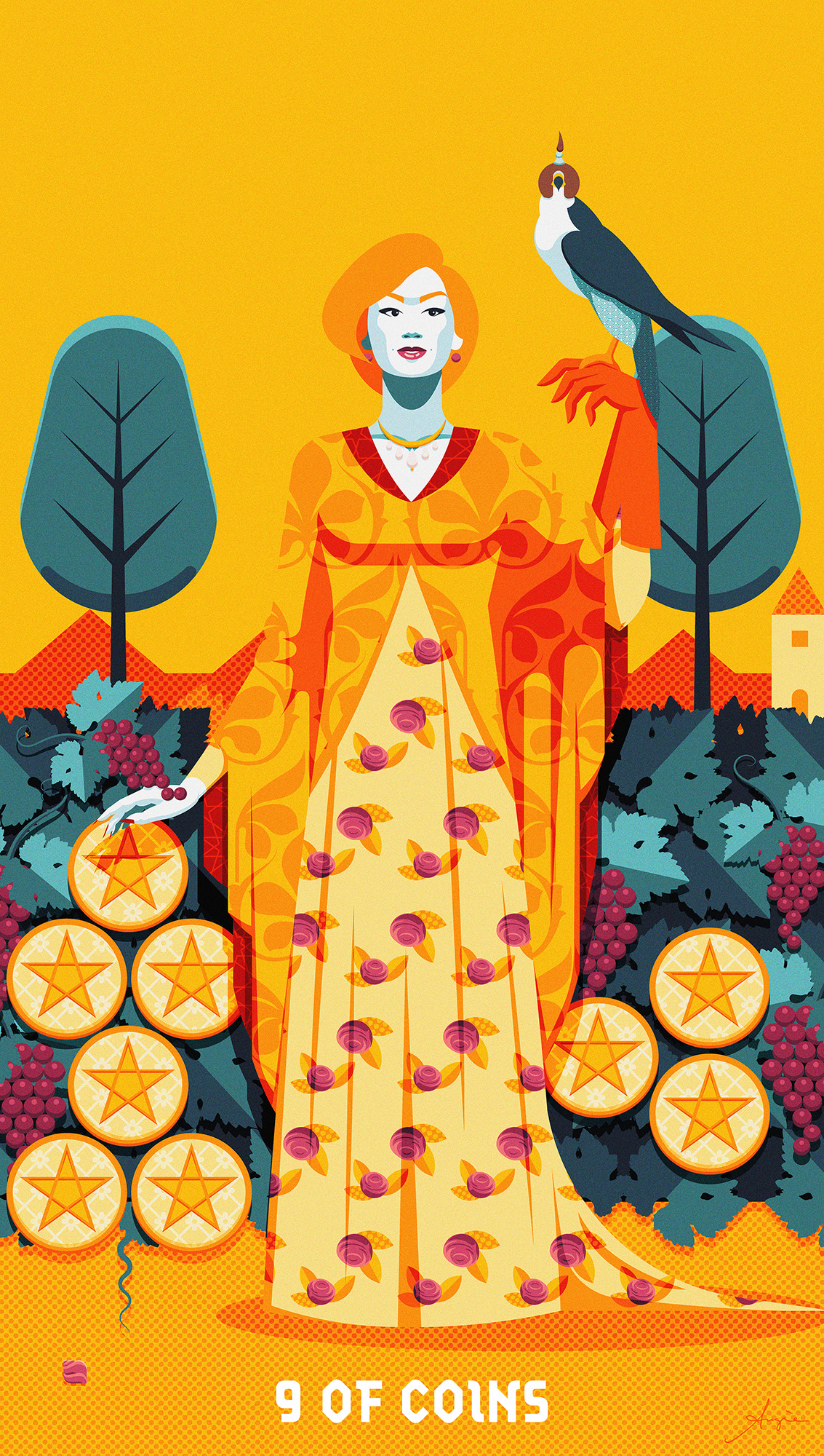 Tarot Deck: 9 of Coins