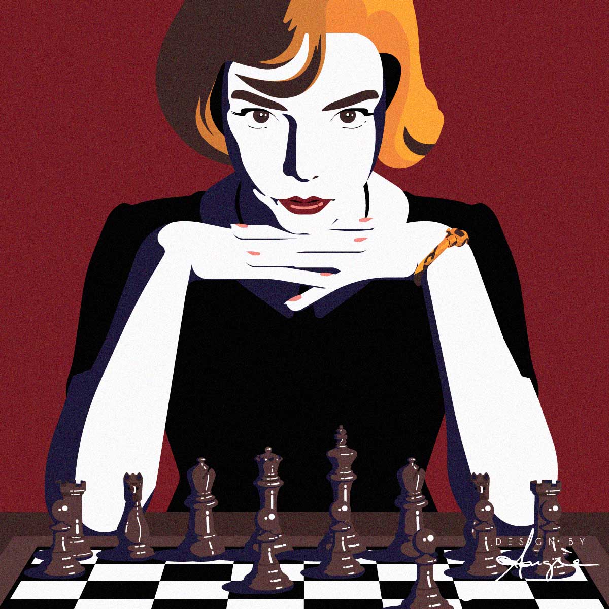 Queen's Gambit tribute illustration